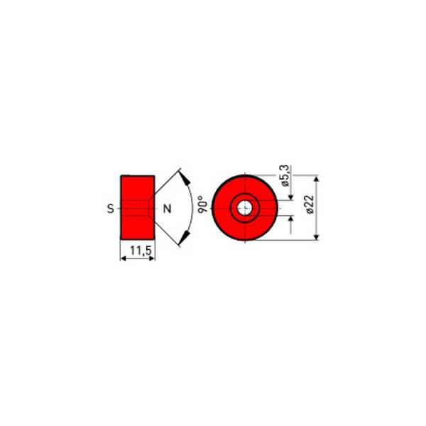 05.00.8202 Steute 1042610 Actuating magnet M 200 N Red for RC series (encapsulated)